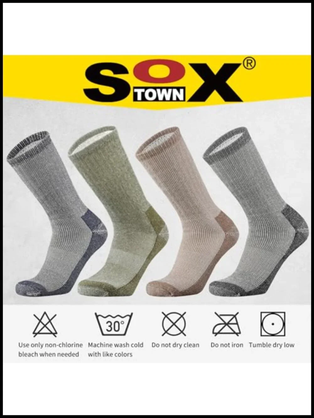 Merino Wool Hiking Socks Men Heavy Cushion Crew Thermal 3 Pack Arch Support